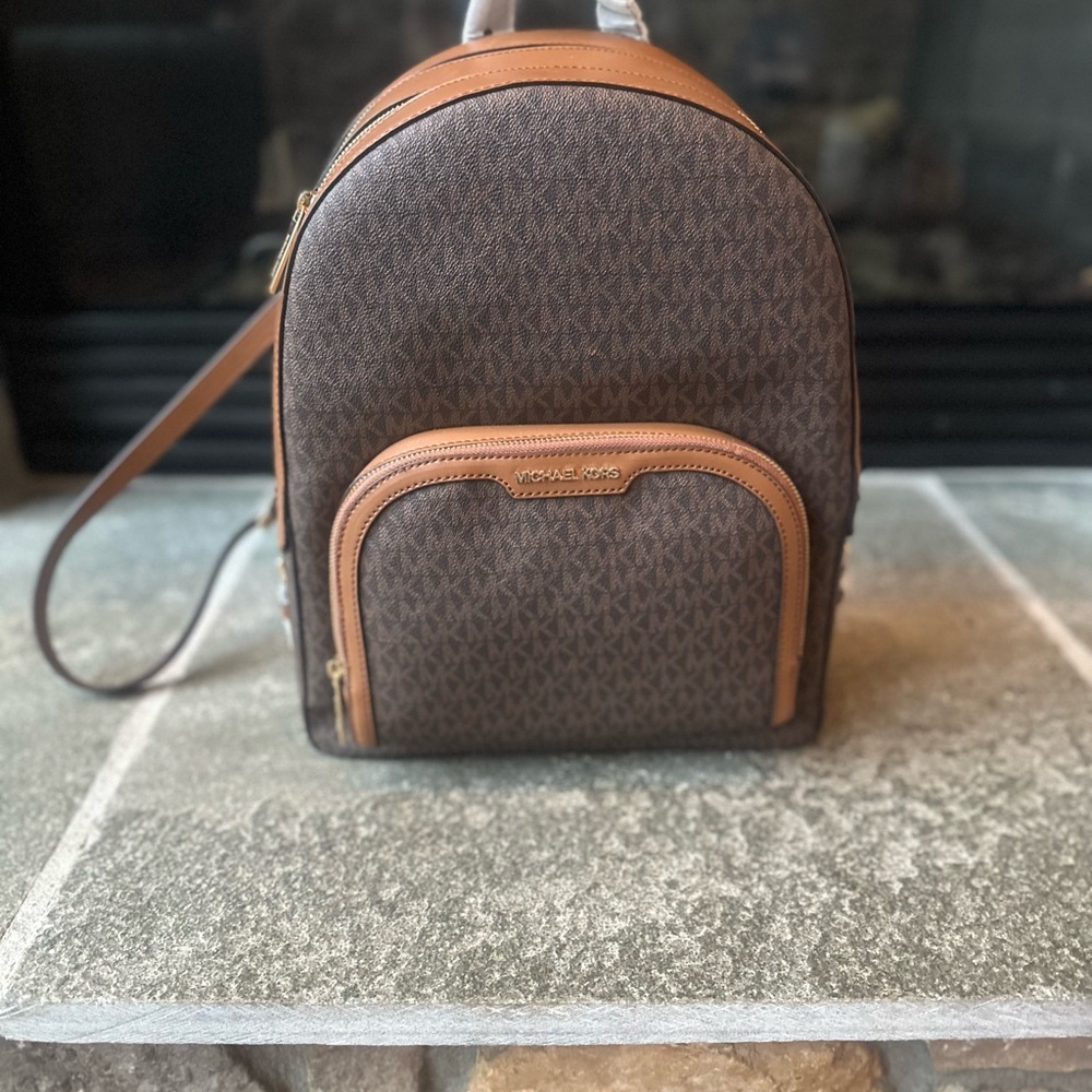 Michael Kors Tan and Brown Backpack